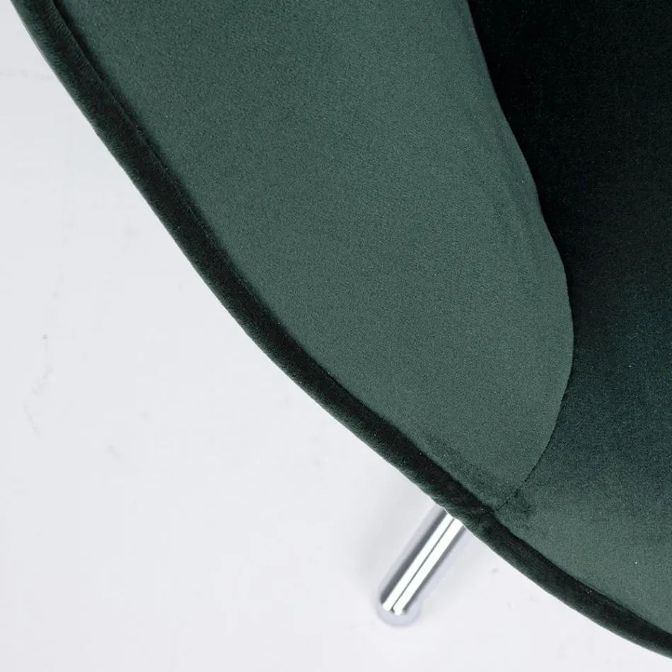 Fauteuil met verstelbare structuur in verchroomd staal en fluweel - Giulia Viadurini