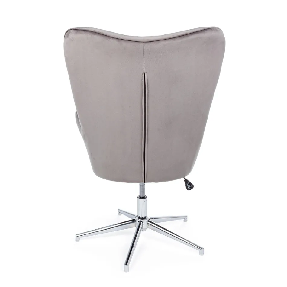 Fauteuil met verstelbare structuur in verchroomd staal en fluweel - Giulia Viadurini