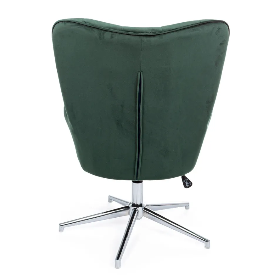 Fauteuil met verstelbare structuur in verchroomd staal en fluweel - Giulia Viadurini