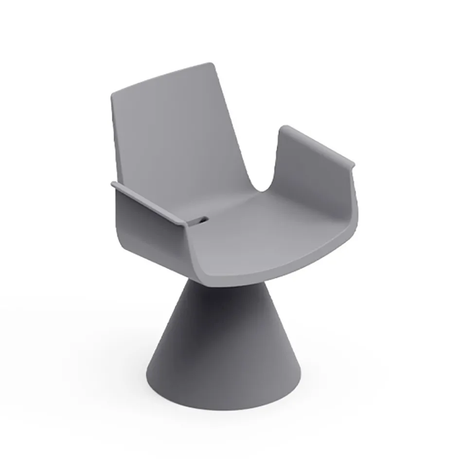 Buitenfauteuil met armleuningen van polyethyleen - Zwembad Viadurini