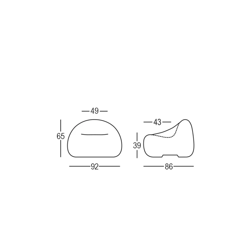 Design buitenfauteuil in gekleurd polyethyleen Made in Italy - Ervin Viadurini
