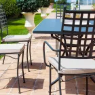 Stapelbare metalen fauteuil voor buiten, gemaakt in Italië, 4 stuks - Pira Viadurini