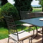 Stapelbare metalen fauteuil voor buiten, gemaakt in Italië, 4 stuks - Pira Viadurini