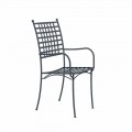 Stapelbare metalen fauteuil voor buiten, gemaakt in Italië, 4 stuks - Pira