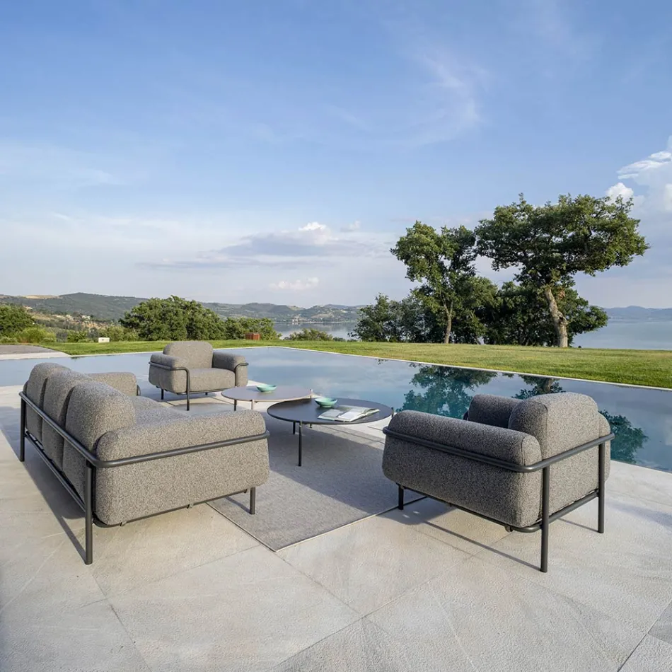 Buitenfauteuil van staal en polypropyleen Made in Italy - Astrid Viadurini