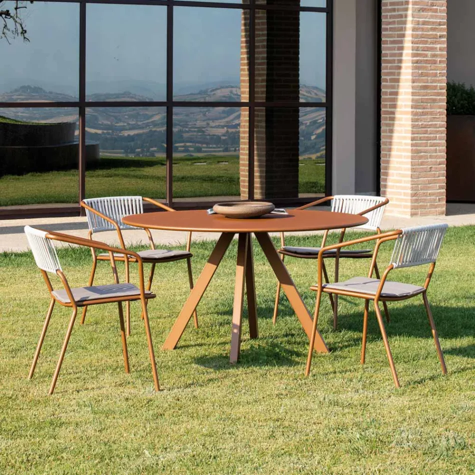 Outdoor fauteuil in gegalvaniseerd staal stapelbaar Made in Italy 2 stuks - Vesna Viadurini