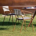 Outdoor fauteuil in gegalvaniseerd staal stapelbaar Made in Italy 2 stuks - Vesna Viadurini