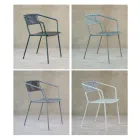 Outdoor fauteuil in gegalvaniseerd staal stapelbaar Made in Italy 2 stuks - Vesna Viadurini