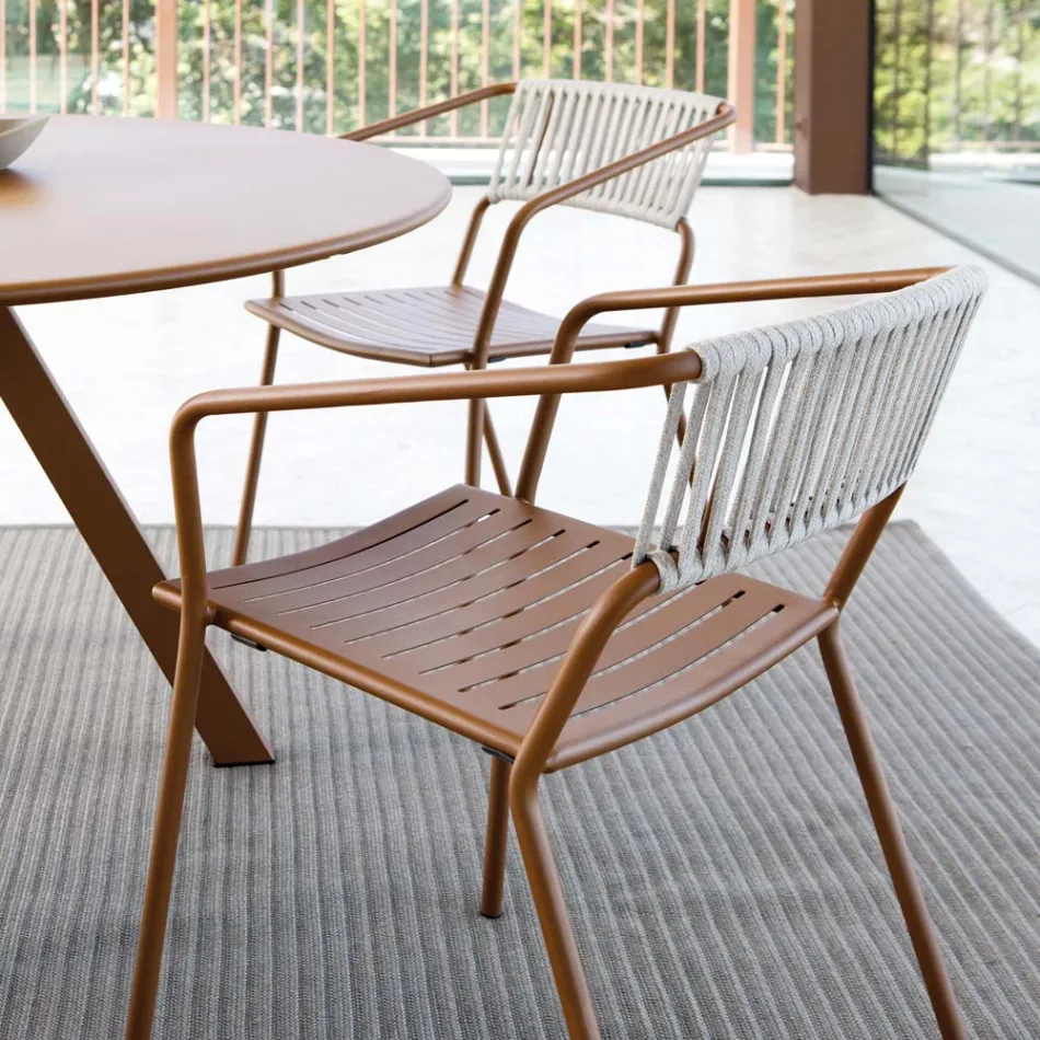 Outdoor fauteuil in gegalvaniseerd staal stapelbaar Made in Italy 2 stuks - Vesna Viadurini