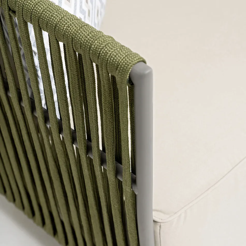 Buitenfauteuil van aluminium en geweven stof - Eugene Viadurini