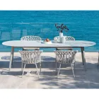 Buitenfauteuil in touw, stof en aluminium - Emma Cross van Varaschin Viadurini