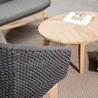 Buitenfauteuil van touwweven en teakhout, Homemotion - Callum Viadurini