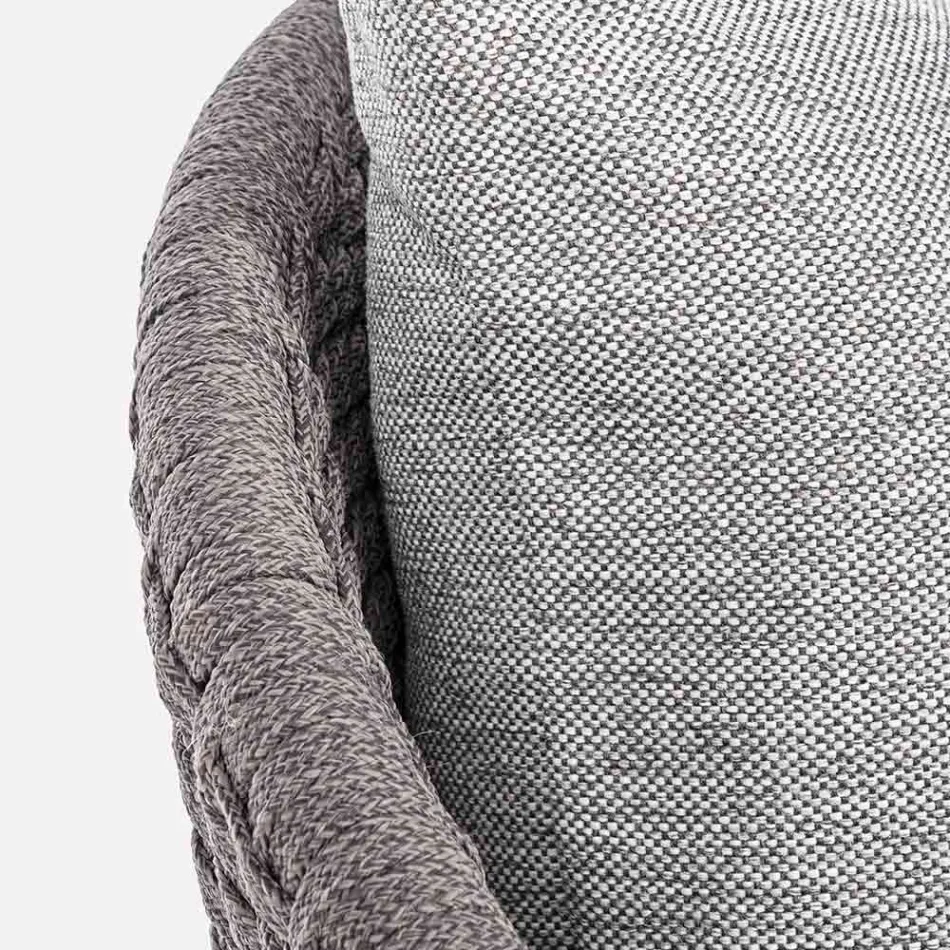 Buitenfauteuil van touwweven en teakhout, Homemotion - Callum Viadurini