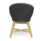 Buitenfauteuil van hout en touw met kussen, Homemotion, 2 stuks - Oskana Viadurini