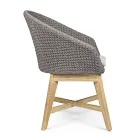 Buitenfauteuil van hout en touw met kussen, Homemotion, 2 stuks - Oskana Viadurini