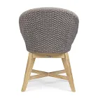 Buitenfauteuil van hout en touw met kussen, Homemotion, 2 stuks - Oskana Viadurini