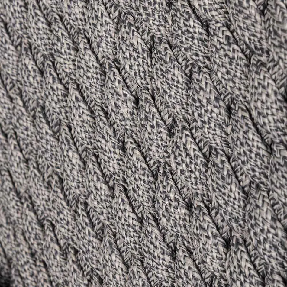 Buitenfauteuil van hout en touw met kussen, Homemotion, 2 stuks - Oskana Viadurini