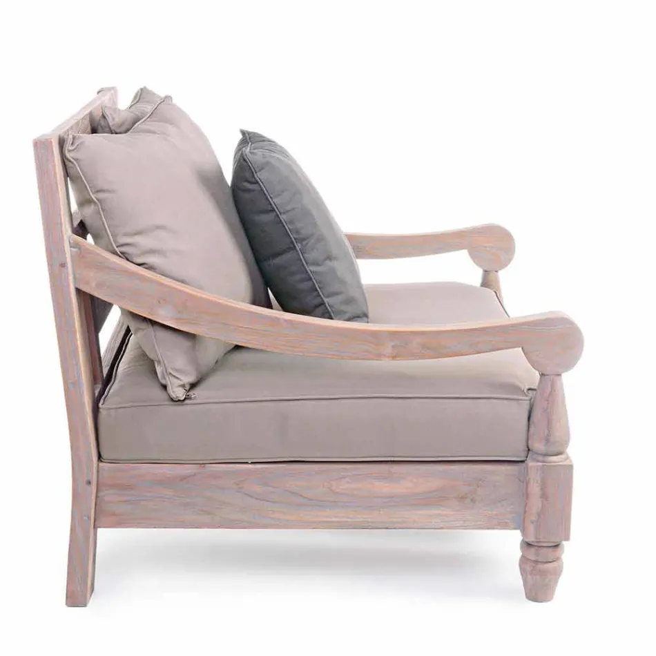 Homemotion - Nusadua Classic Design fauteuil voor buiten in teakhout Viadurini