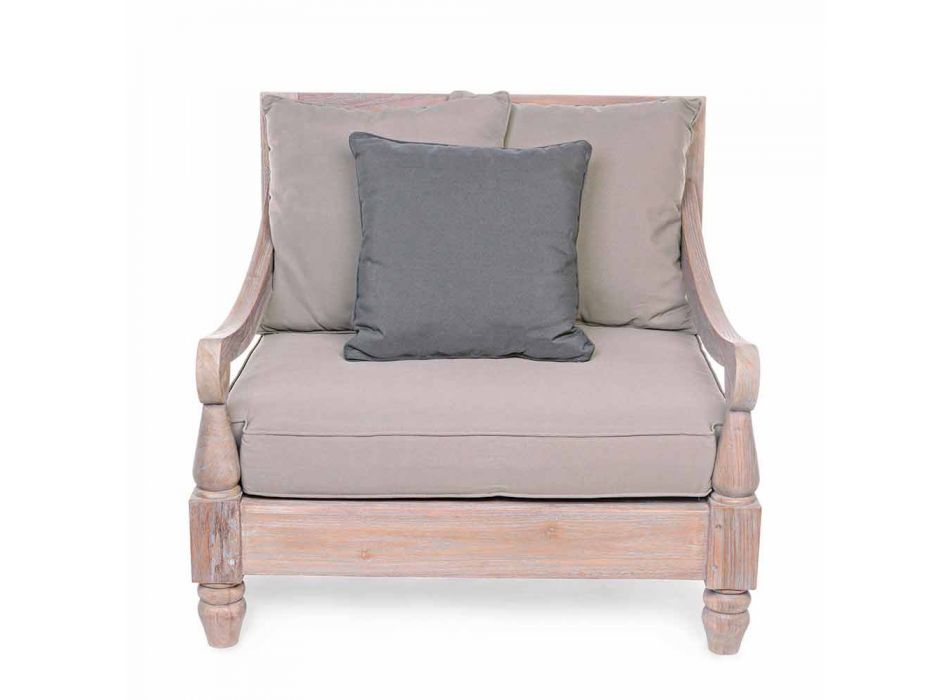 Homemotion - Nusadua Classic Design fauteuil voor buiten in teakhout Viadurini