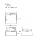 Metalen buitenfauteuil met luxe kussen Made in Italy - Karol Viadurini