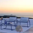 Metalen buitenfauteuil met luxe kussen Made in Italy - Karol Viadurini