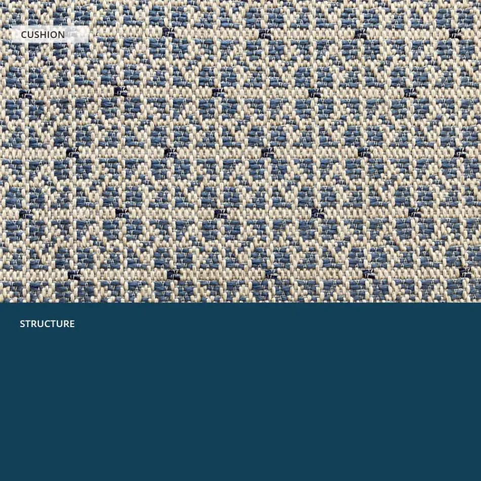 Metalen buitenfauteuil met luxe kussen Made in Italy - Karol Viadurini