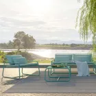 Metalen buitenfauteuil met luxe kussen Made in Italy - Karol Viadurini