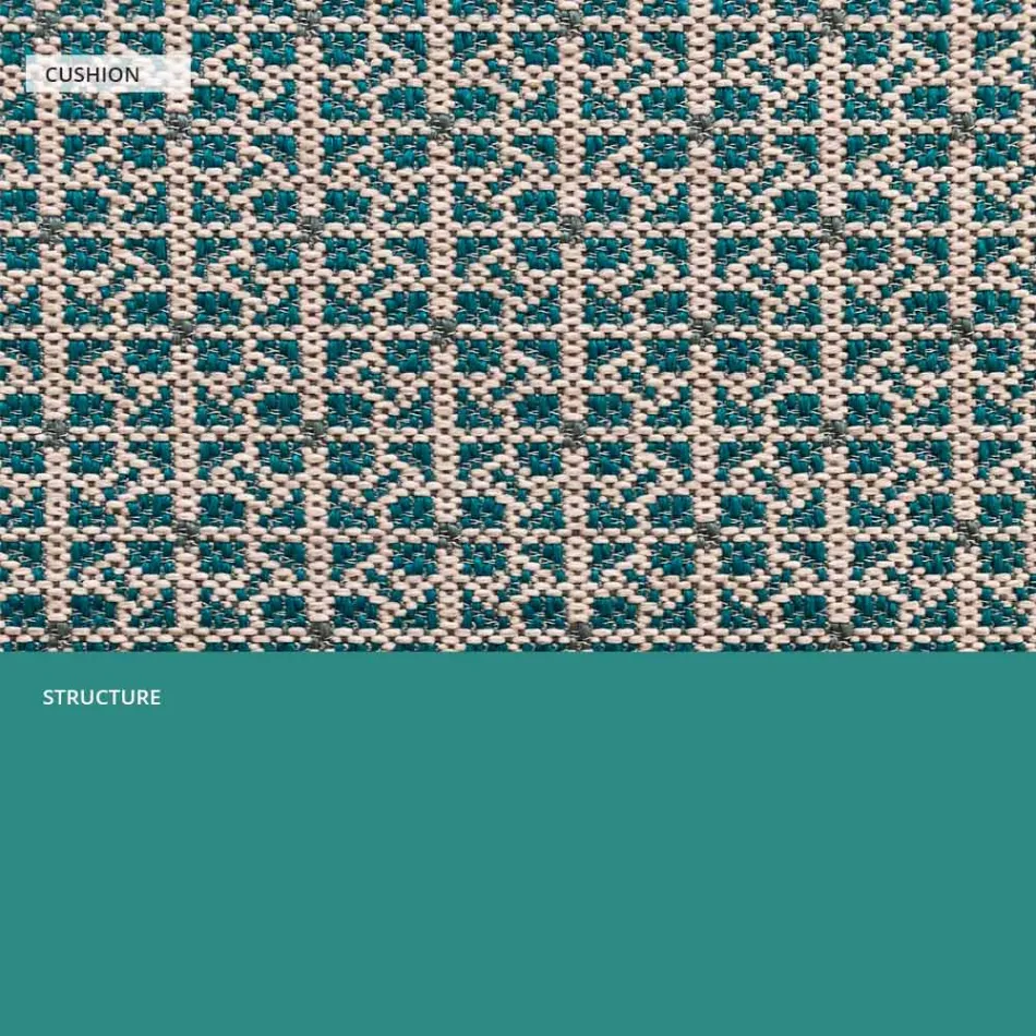 Metalen buitenfauteuil met luxe kussen Made in Italy - Karol Viadurini