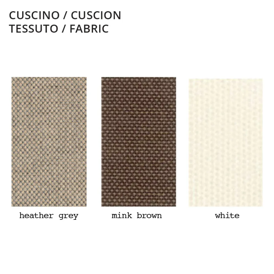 Buitenfauteuil van polyethyleen met stoffen kussen Made in Italy - Belida Viadurini