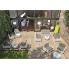 Buitenfauteuil van polyethyleen met stoffen kussen Made in Italy - Belida Viadurini