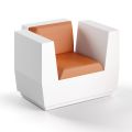 Buitenfauteuil in polyethyleen met kussen Made in Italy - Chiabotto