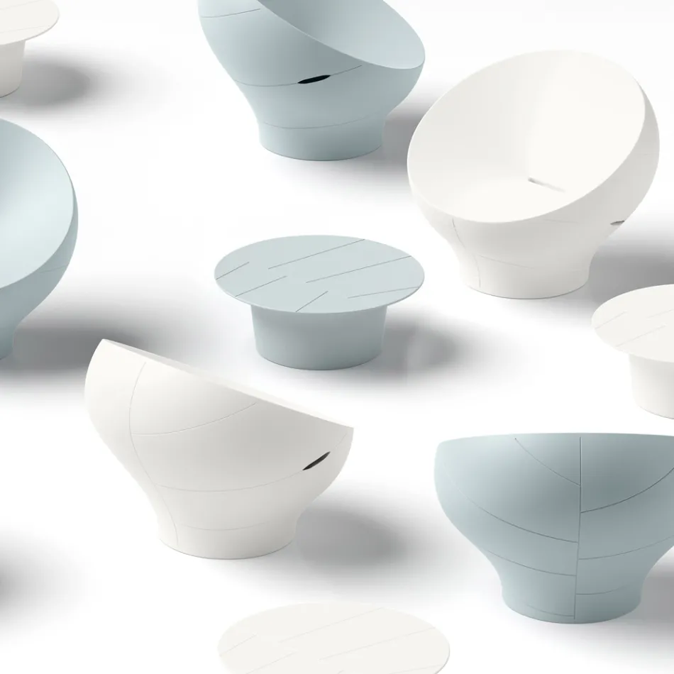 Buitenfauteuil van polyethyleen, verkrijgbaar in diverse kleuren - inclusief handdoek Viadurini