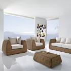 Buitenfauteuil van geweven polyrotan - Charlie Viadurini