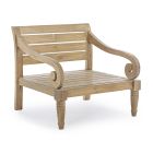 Outdoor teakhouten fauteuil met stoffen kussens, Homemotion - Tatyana Viadurini