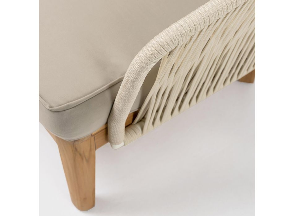 Buitenfauteuil in teak en polyethyleen geweven - Jhon Viadurini