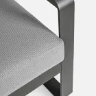 Buitenfauteuil in antracietkleurige stof en aluminium, 2 stuks - Deria Viadurini