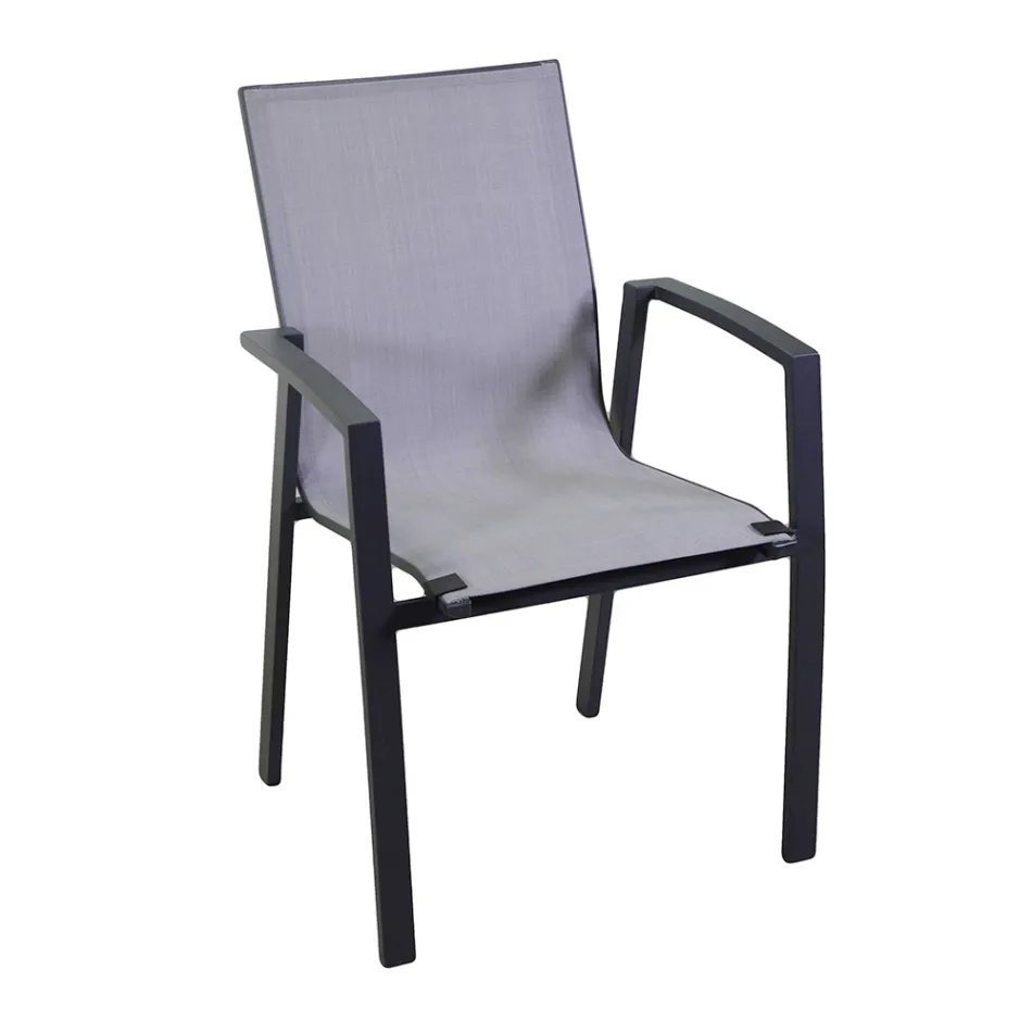 Fauteuil van aluminium en textilene voor buiten - Kaart Viadurini