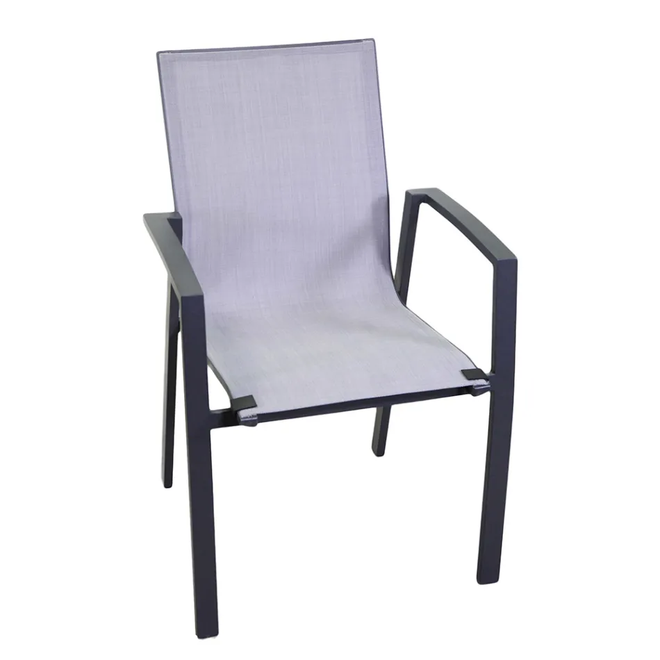 Fauteuil van aluminium en textilene voor buiten - Kaart Viadurini