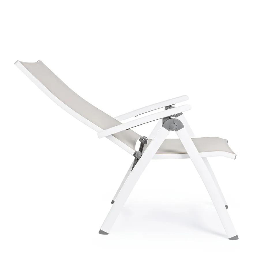 Liggende buitenfauteuil met aluminium structuur, Homemotion - Ursula Viadurini