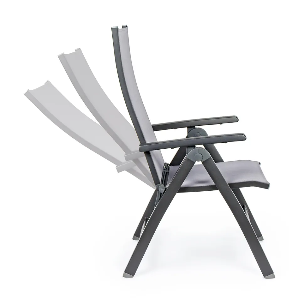 Liggende buitenfauteuil met aluminium structuur, Homemotion - Ursula Viadurini
