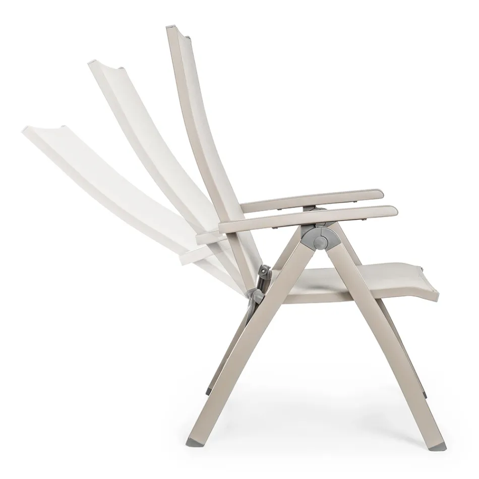 Liggende buitenfauteuil met aluminium structuur, Homemotion - Ursula Viadurini