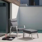 Liggende buitenfauteuil in stof en aluminium, 2 stuks - Nathy Viadurini