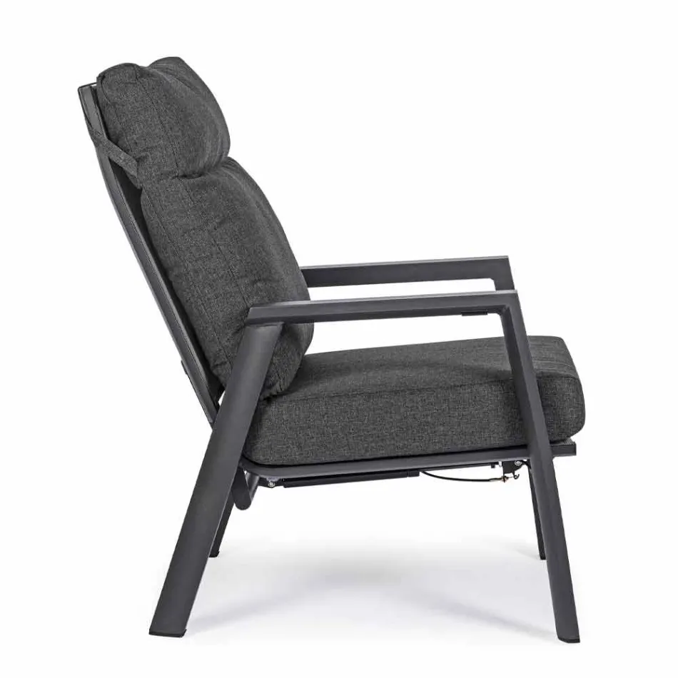 Liggende buitenfauteuil in stof en aluminium, 2 stuks - Nathy Viadurini