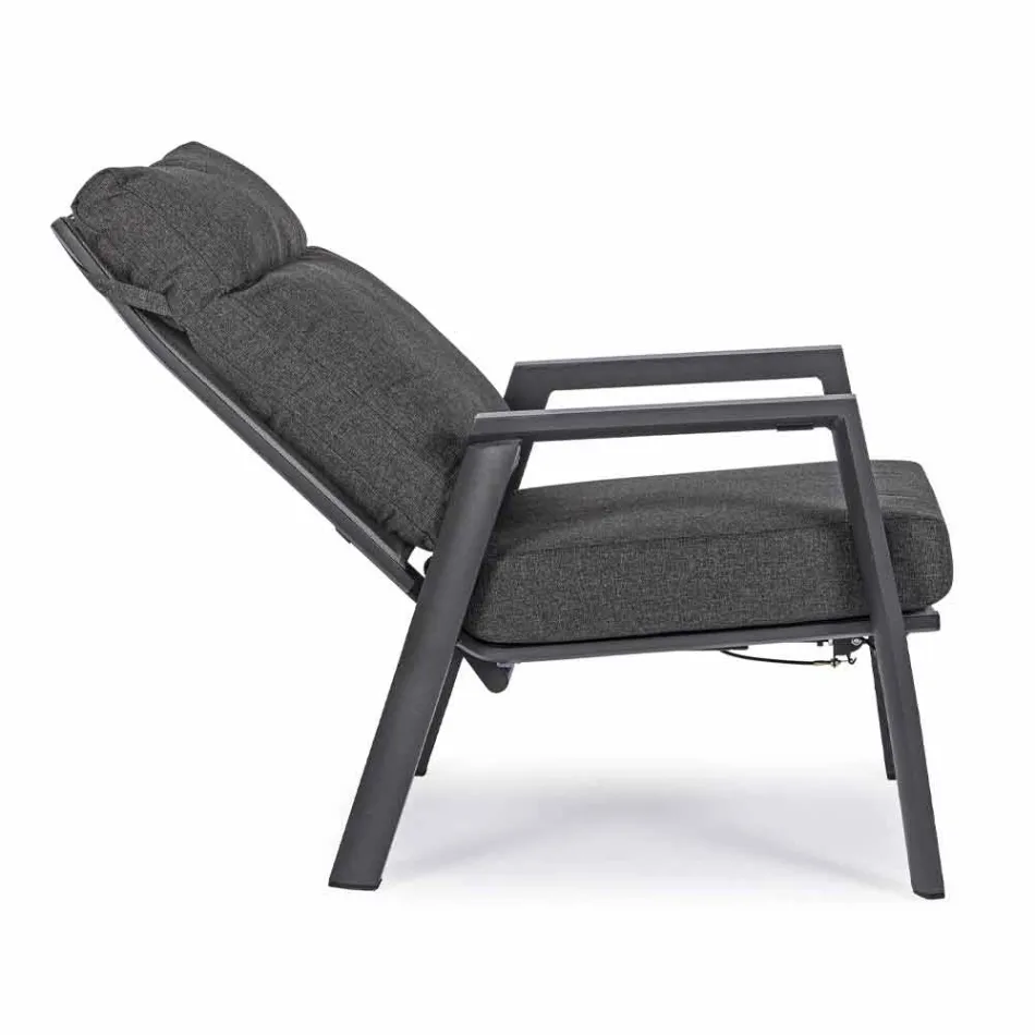 Liggende buitenfauteuil in stof en aluminium, 2 stuks - Nathy Viadurini