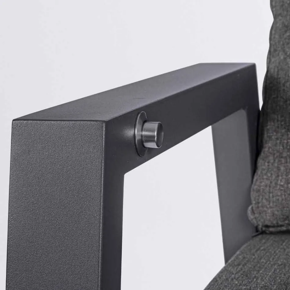 Liggende buitenfauteuil in stof en aluminium, 2 stuks - Nathy Viadurini