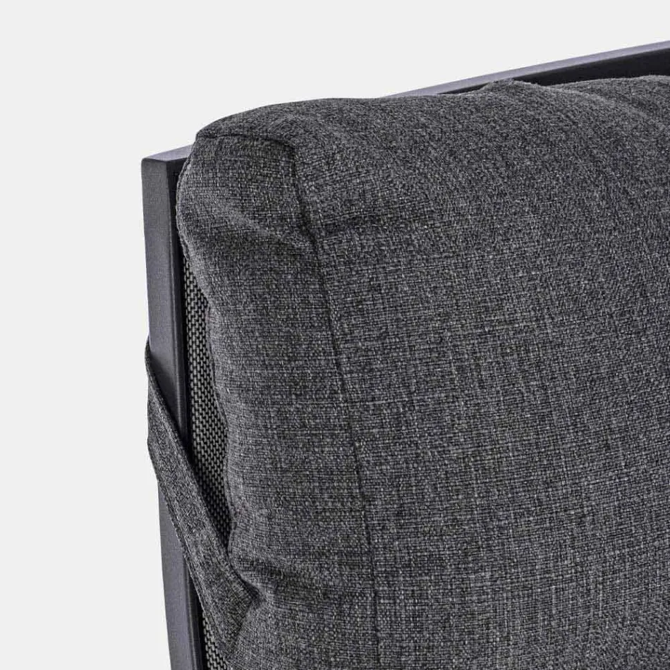 Liggende buitenfauteuil in stof en aluminium, 2 stuks - Nathy Viadurini