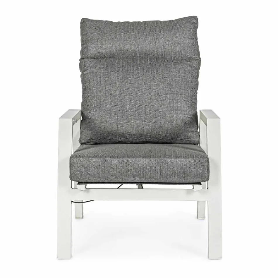 Liggende buitenfauteuil in stof en aluminium, 2 stuks - Nathy Viadurini