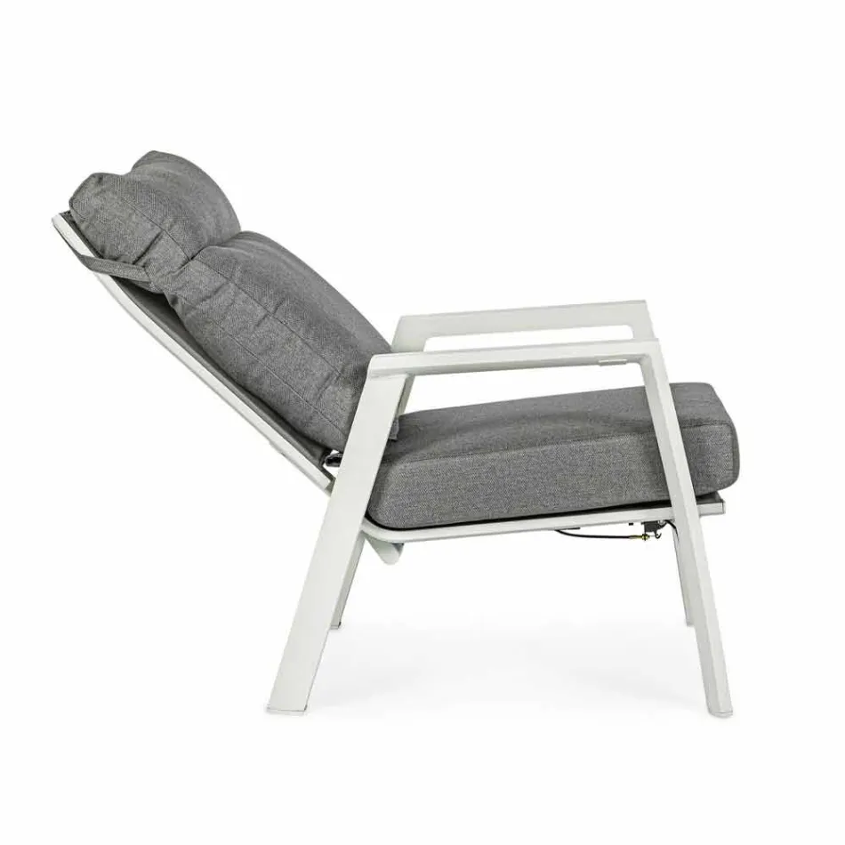 Liggende buitenfauteuil in stof en aluminium, 2 stuks - Nathy Viadurini