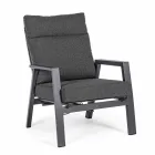 Liggende buitenfauteuil in stof en aluminium, 2 stuks - Nathy Viadurini