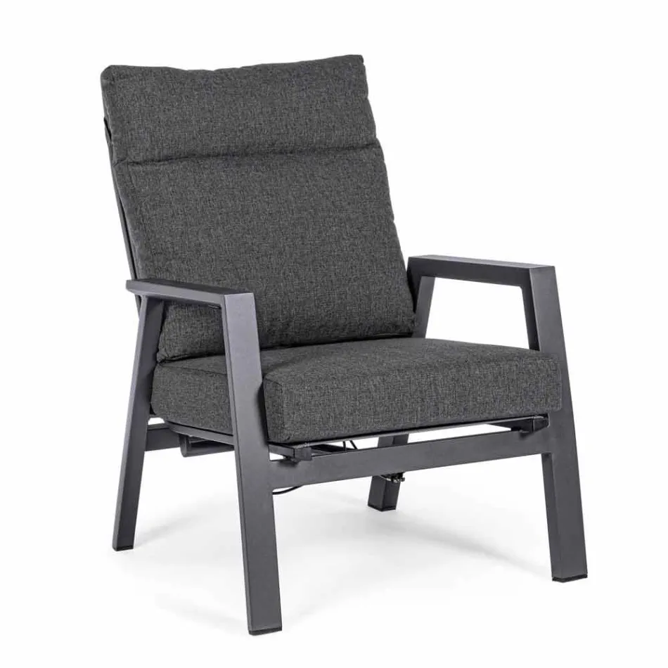 Liggende buitenfauteuil in stof en aluminium, 2 stuks - Nathy Viadurini